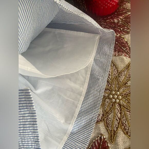 J Crew  Button Front Dress Sz 12  Seersucker Stripe White/Blue Sleeveless NWT - Picture 11 of 16